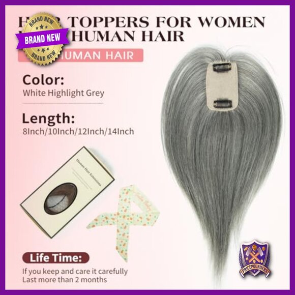 14 Inch Human Hair Topper, Clip-In for Thinning Hair, Lightweight Daily Wear main image 5